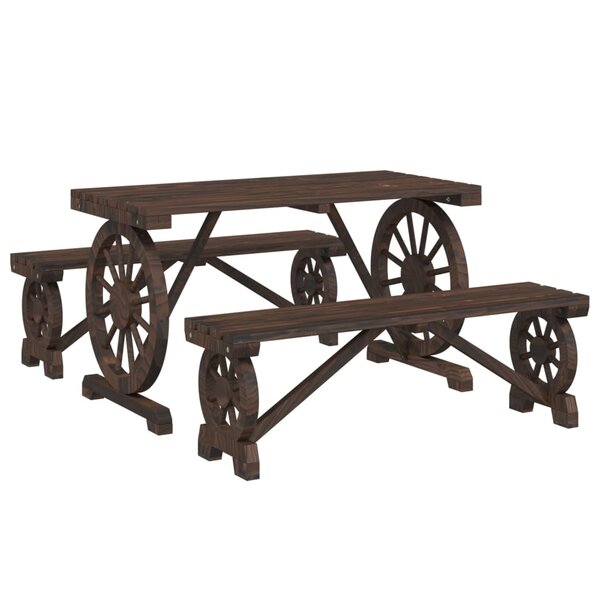 vidaXL Ensemble à manger de jardin 3 Pièces bois de sapin massif