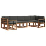 vidaXL Ensemble de canapés d'extérieur 7 pc Naturel et Anthracite