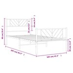 vidaXL Cadre de lit métal sans matelas et pied de lit blanc 100x200 cm