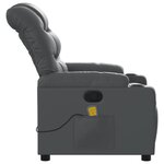 vidaXL Fauteuil de massage inclinable Gris Similicuir