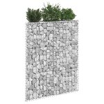 vidaXL Lit surélevé à gabion en trapèze Acier galvanisé 80x20x100 cm