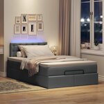 vidaXL Lit ottoman avec matelas et LED gris foncé 120x190 cm tissu