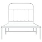 vidaXL Cadre de lit métal sans matelas avec tête de lit blanc 90x200cm