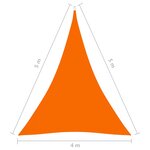 Vidaxl voile de parasol tissu oxford triangulaire 4x5x5 m orange