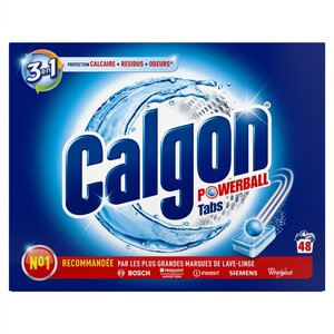 3 en1 Pastilles Anticalcaire Nettoyant pour Lave-linge - 48 tablettes CALGON