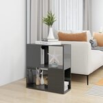 vidaXL Bibliothèque Gris brillant 60x24x63 cm bois d'ingénierie