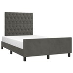 vidaXL Cadre de lit avec tête de lit gris foncé 120x190 cm velours