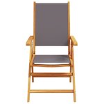 vidaXL Chaises inclinables de jardin lot de 8 tissu et bois massif