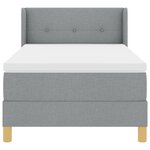 Lit à ressort vidaXL avec matelas gris clair 90x200 cm en tissu