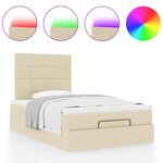 vidaXL Cadre de lit ottoman avec matelas crème 120x190 cm tissu