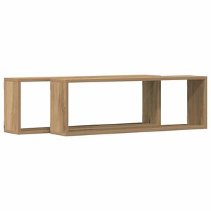 vidaXL Étagère murale avec étagère 2 Pièces Chêne artisan 80 x 15 x 26 cm