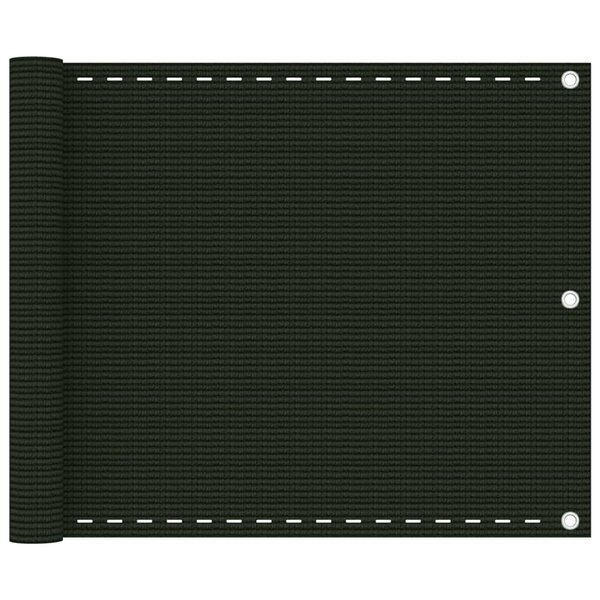 vidaXL Écran de balcon Vert foncé 75x400 cm PEHD