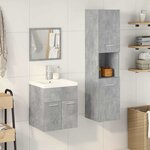 vidaXL Ensemble de meubles de salle de bain 4 Pièces gris béton