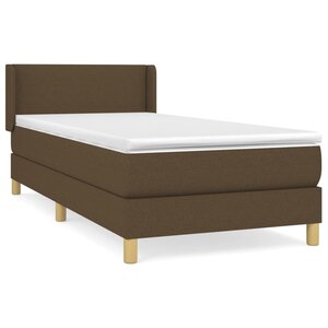 vidaXL Sommier à lattes de lit avec matelas Marron foncé 90x190 cm