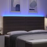 vidaXL Tête de lit LED avec bandes LED Marron foncé 200 cm tissu