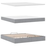 VidaXL Cadre de lit ottoman et matelas gris clair 200x200cm tissu