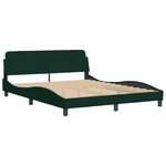 vidaXL Lit avec matelas Dover vert foncé 160x200 cm velours