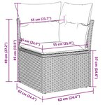 vidaXL Salon de jardin 5 Pièces avec coussins gris résine tressée