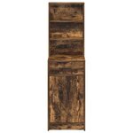 vidaXL Haut Armoire Chêne fumé 40 x 40 5 x 135 cm Bois d'ingénierie