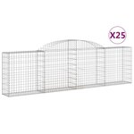vidaXL Paniers à gabions arqués 25 Pièces 300x30x80/100 cm fer galvanisé