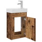 vidaXL Meuble de salle de bain avec robinet Bois ancien