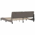vidaXL Cadre de lit avec LED sans matelas taupe 200x200 cm tissu