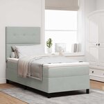 vidaXL Lit à ressorts avec matelas Gris clair 90 x 200 cm tissu