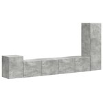 vidaXL Ensemble meuble TV 3 Pièces Gris béton Bois d'ingénierie
