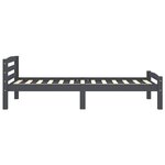 Vidaxl cadre de lit gris foncé bois de pin massif 90x200 cm