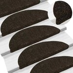 vidaXL Tapis autoadhésifs de marches 10Pièces Marron 56x17x3cm Aiguilleté