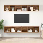 vidaXL Meuble TV mural 4 Pièces Bois ancien 37 x 37 x 107 5 cm