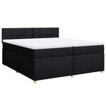 vidaXL Sommier à lattes de lit avec matelas Noir 200x200 cm Tissu