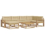 vidaXL Ensemble de canapés d'extérieur 7 Pièces Blanc et Beige