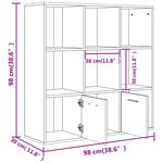 vidaXL Bibliothèque Gris béton 98x30x98 cm Bois d’ingénierie