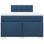 vidaXL Sommier à lattes de lit avec matelas bleu 120x190 cm tissu