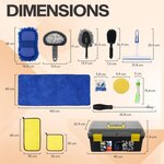 ACROPAQ Kit Nettoyage Voiture - 25 Pièces  Boîte à outils de 8 litres  Kit nettoyage voiture interieur  Entretien des pneus
