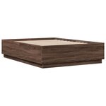 vidaXL Cadre de lit avec LED sans matelas chêne marron 120x190 cm