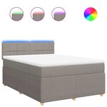 vidaXL Sommier à lattes de lit avec matelas Taupe 160x200 cm Tissu