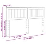 vidaXL Tête de lit Chêne noir 150 cm Bois d'ingénierie