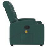 vidaXL Fauteuil de massage inclinable Vert foncé Tissu
