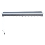 Auvent manuel de jardin terrasse store aluminium retractable 4L x 3l m gris