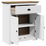 vidaXL Armoire de couloir BODO blanc et marron 80x35x90 cm