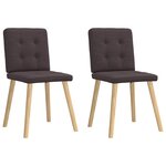vidaXL Chaises à manger lot de 2 marron foncé tissu