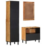 vidaXL Ensemble de mobilier de salle de bain avec tiroir 3 Pièces Marron