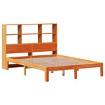 vidaXL Lit bibliothèque sans matelas cire marron 120x190cm pin massif