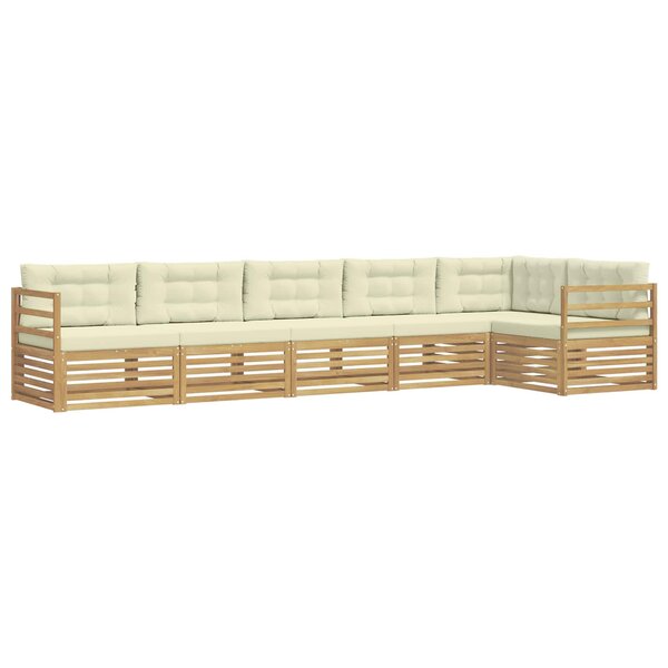 vidaXL Ensemble de canapés d'extérieur 6 Pièces Blanc et crème