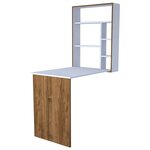 Homemania Bureau Magicbox 62x16x82 cm Blanc et noyer