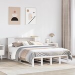 vidaXL Lit bibliothèque sans matelas blanc 160x200 cm bois massif