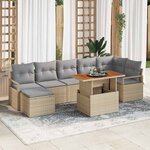 vidaXL Ensemble de salle à manger pour jardin 8 Pièces Beige et gris