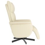 vidaXL Fauteuil inclinable avec repose-pieds crème similicuir